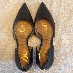 Sam Edelman Black Flats with Pointed Toes and Side Cutout